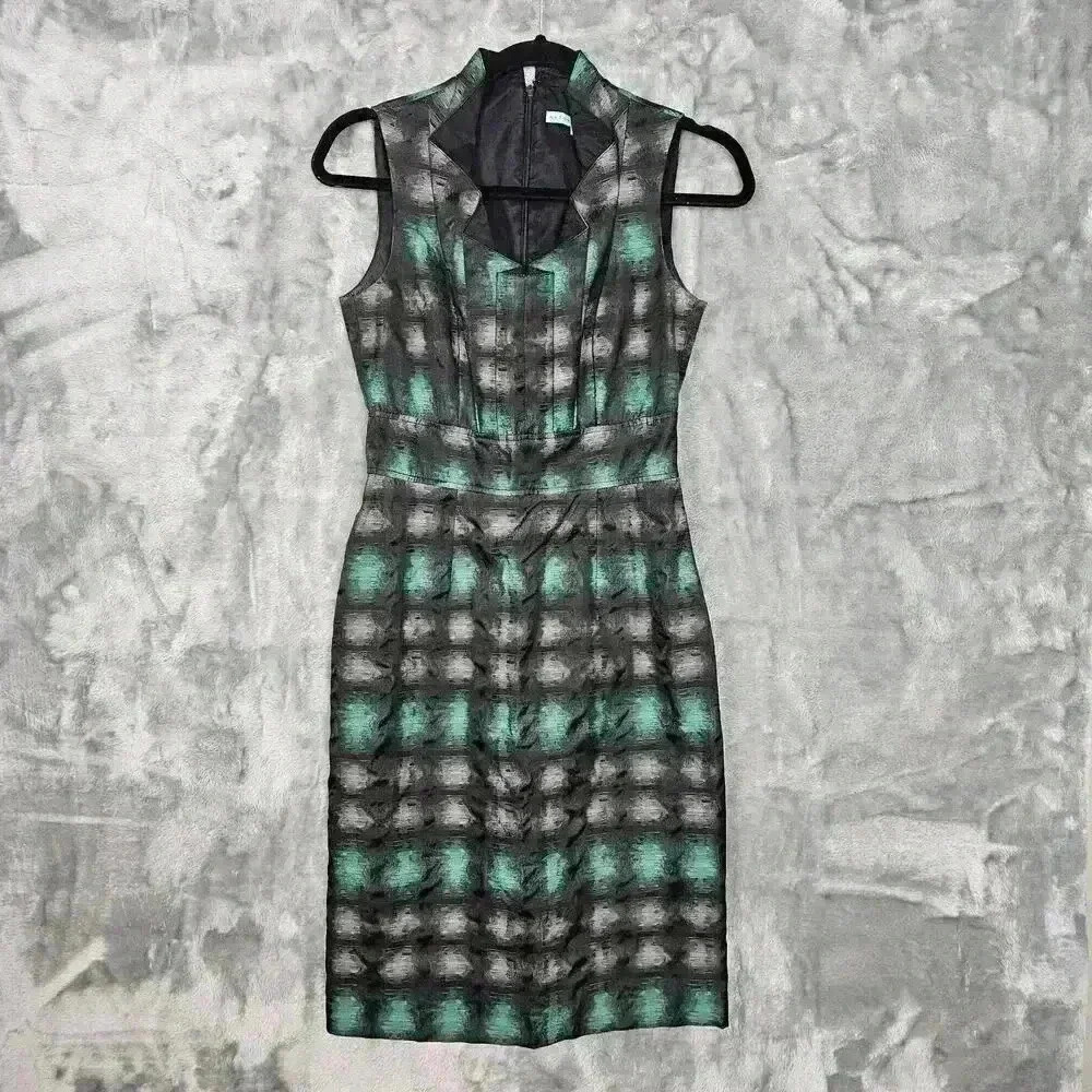 Antonio Melani Dress Womens 2 Teal Black Sleeveless Cocktail evening